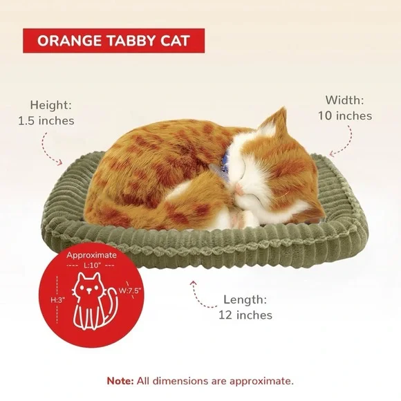 Perfect Petzzz Gray Tabby Cat W/Bed Battery and Adoption Papers - Picture 3 of 11